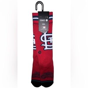 Stance MLB BP Jersey St Louis Cardinals Crew Socks 1 Pair Men 9-13 Red Baseball
